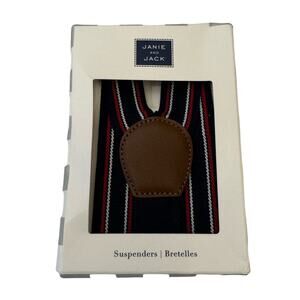 Janie and Jack Classic Navy Suspenders Size 12-24M